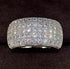Exquisite Pave 14K White Gold Plated Multi Row Cubic Zirconia Men Women Ring